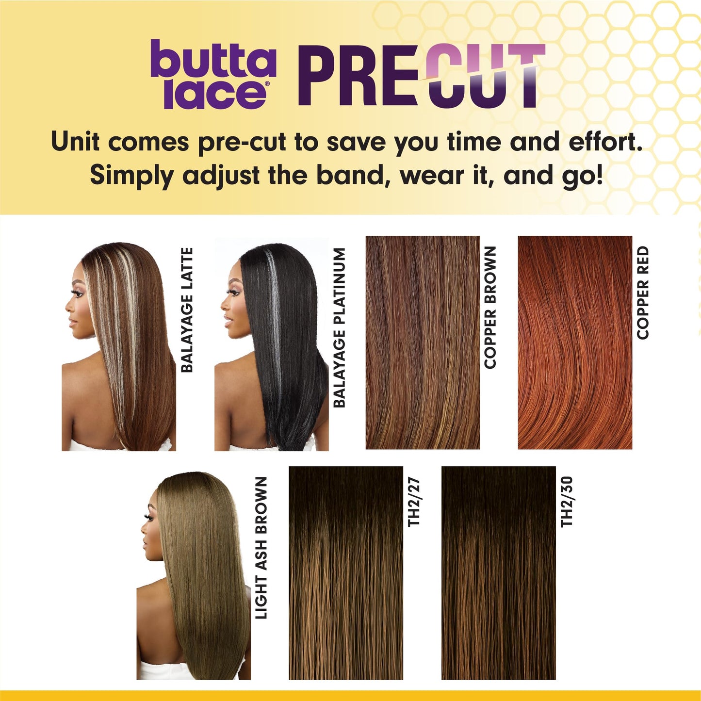 Sensationnel Butta Lace Precut Wigs - Unit 7 Glueless Extra Wide 5 Inch Deep Parting Synthetic Pre Tweezed Smaller Knot Hairline (TH2/27)
