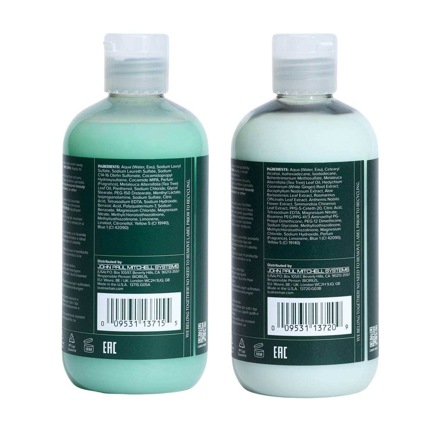 Tea Tree Special Shampoo Deep Cleans, Refreshes Scalp and Tea Tree Special Conditioner, Detangles, Smooths + Softens, For All Hair Types, 33.8 fl oz, Set