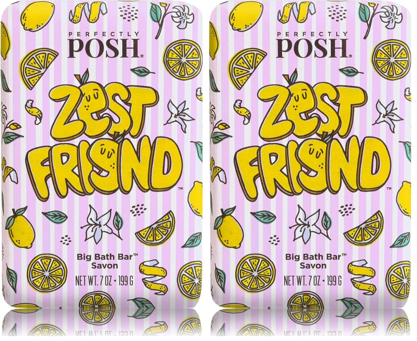 Zest Friend Big Bath Bar - Refreshing Citrus Scent Soap for Energizing Baths | 7oz (Pack of 2)