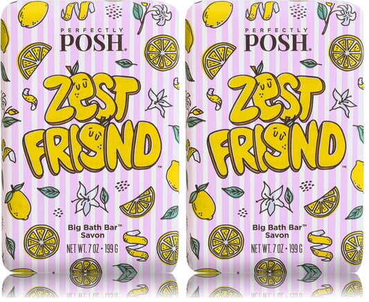 Zest Friend Big Bath Bar - Refreshing Citrus Scent Soap for Energizing Baths | 7oz (Pack of 2)