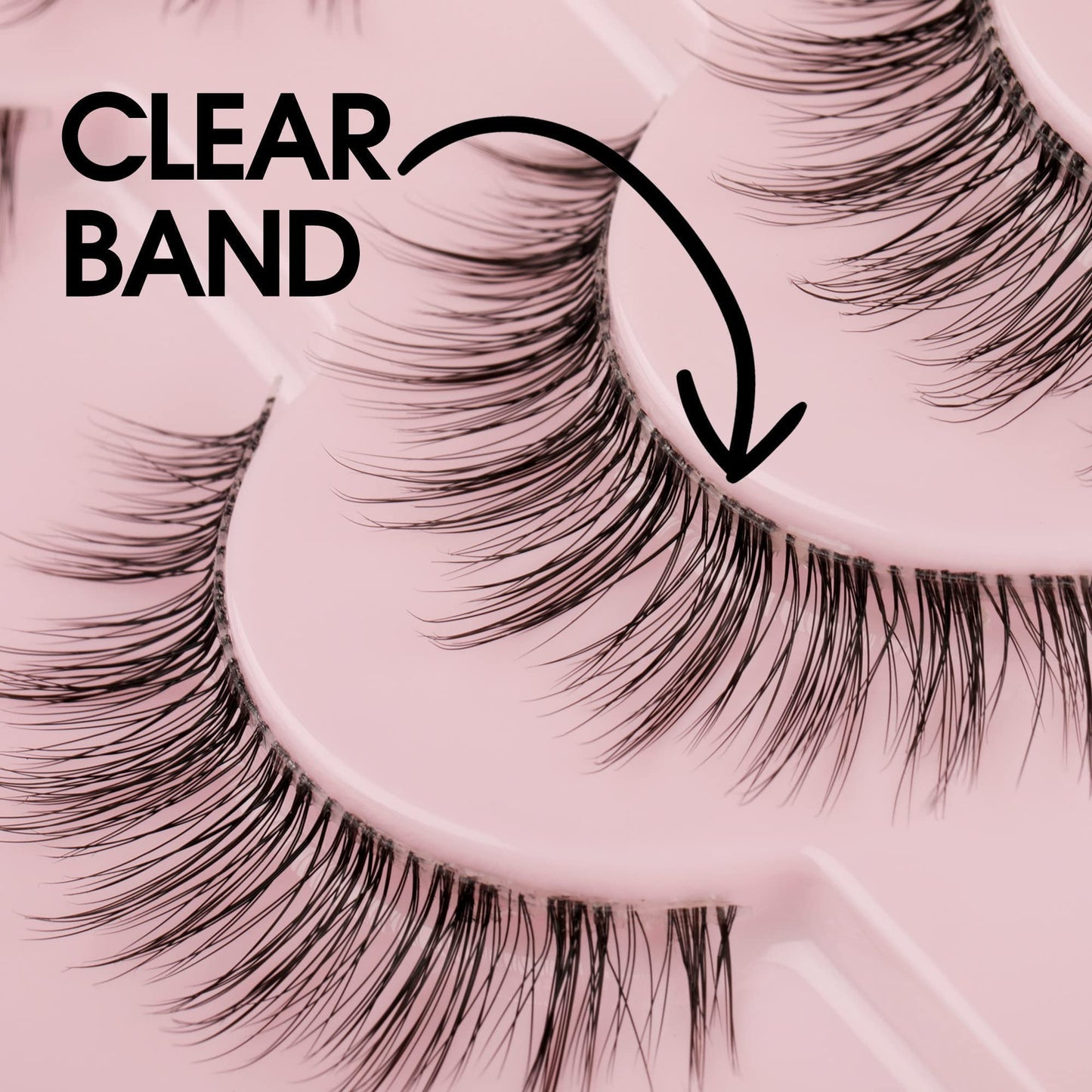 False Eyelashes 3D Lashes Natural Look Fake Eyelashes Clear Band 14mm lashes Soft Volume Lashes 10 Pairs Pack