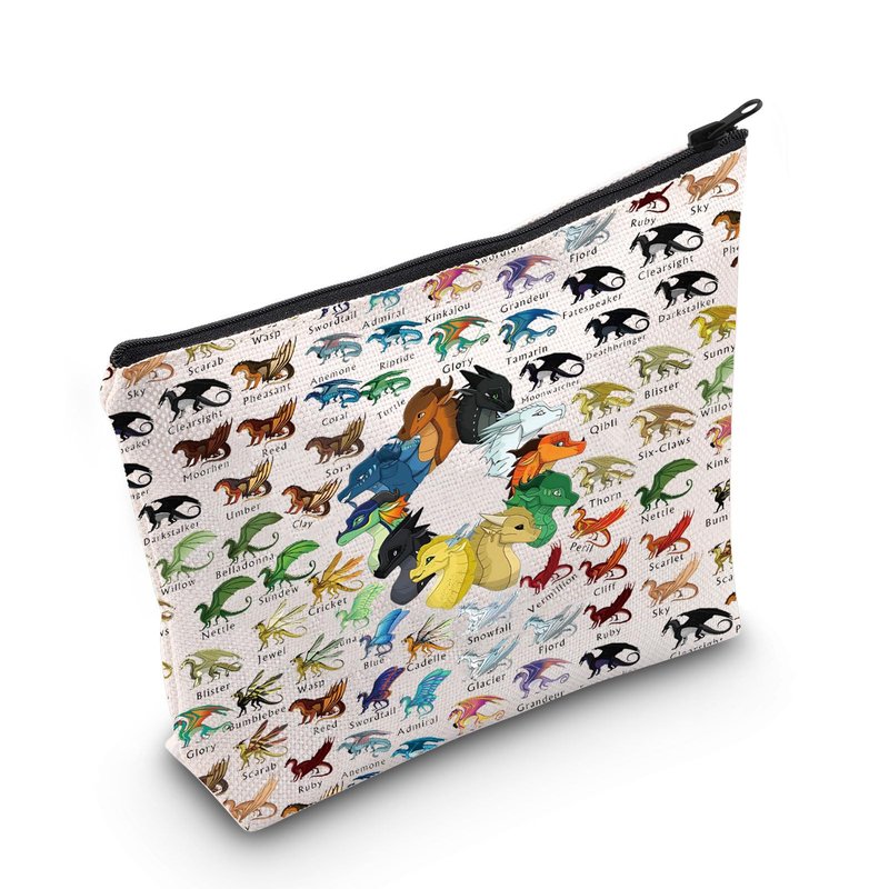 WZMPA Wings Dragon Darkstalker Makeup Bag Wings Dragon Novel Inspired Gift Dragon Tribes Zipper Pouch Bag Dragon Bookish Gift (Wings Dragon BG)