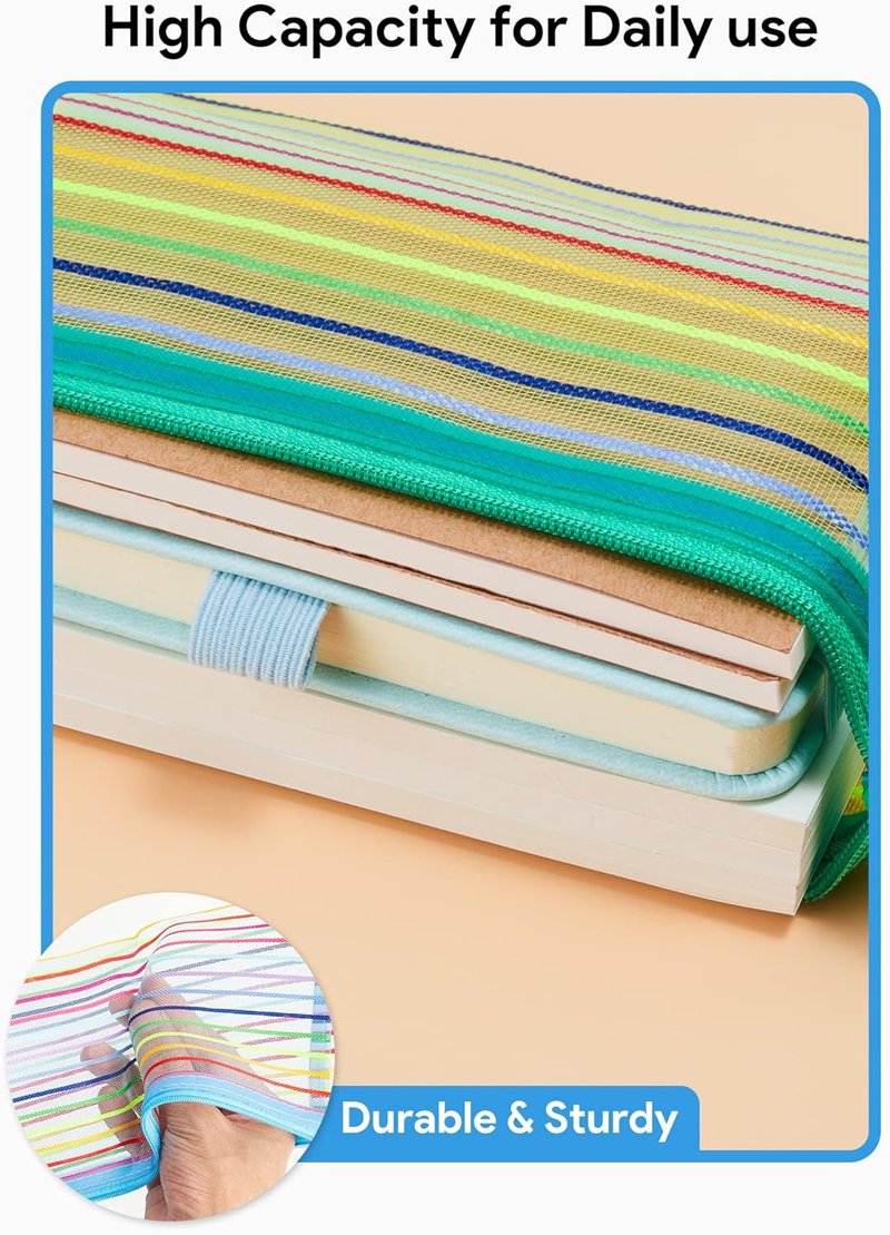 JARLINK 40-Pack Zipper Mesh Pouches | Colorful Storage for School, Office & Travel Accessories