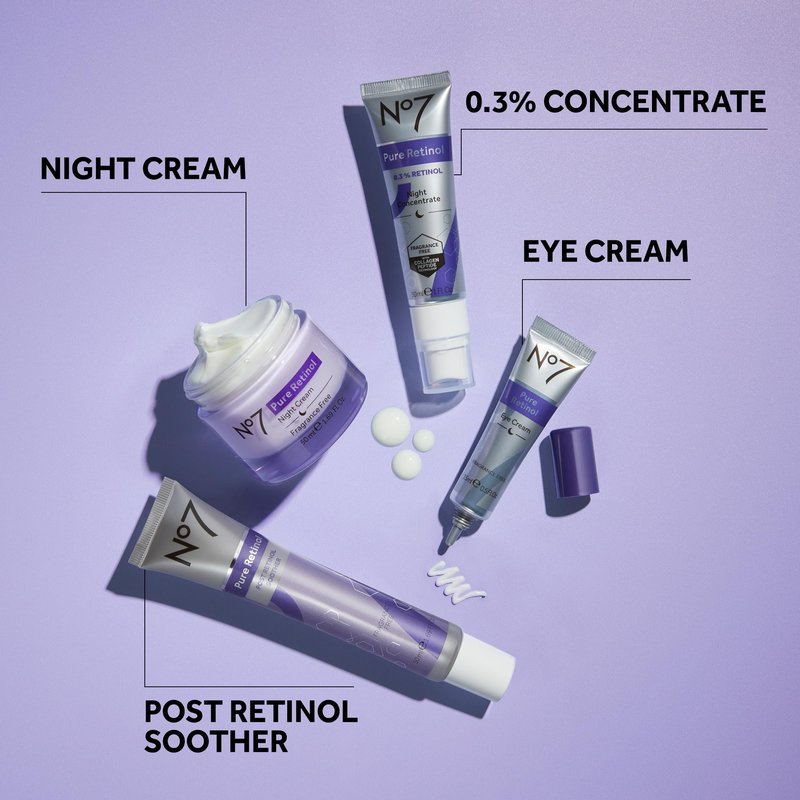 No7 Advanced Retinol 0.3% Night Concentrate - Slow Release Retinol Serum + Peptide Matrixyl 3000+ Boosted Overnight Anti-Aging Serum for Smoother, Softer Skin (1oz)