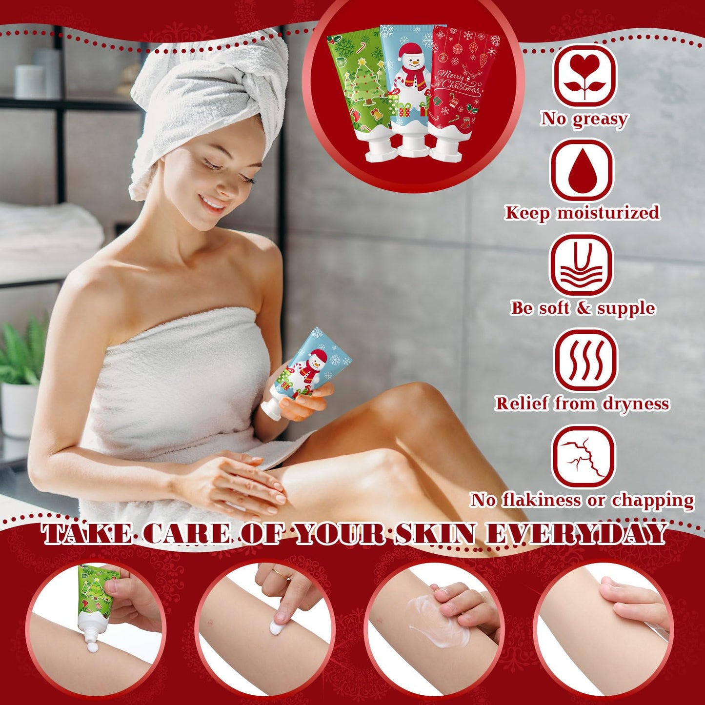 Heigble 48 Pcs Christmas Lotion bulk Travel Size Body Lotion Natural Fragrance Moisturizing Body Cream for Women Birthday Xmas Gift Stocking Stuffer