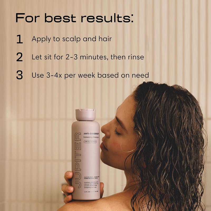 Jupiter Anti Dandruff Shampoo - Nourishing Formula for Flaky, Itchy Scalp | Color-Safe, Sulfate-Free, 12 oz