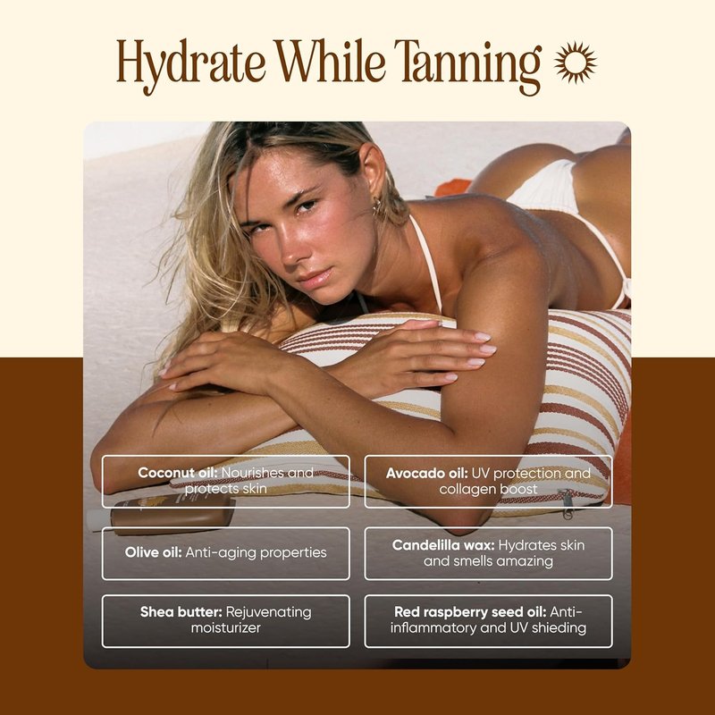 Browning Lotion | Sun Tanning Accelerator with Kukui Nut, Argan & Coconut Oils - Botanical Formula for Deep Dark Tan - 150 mL