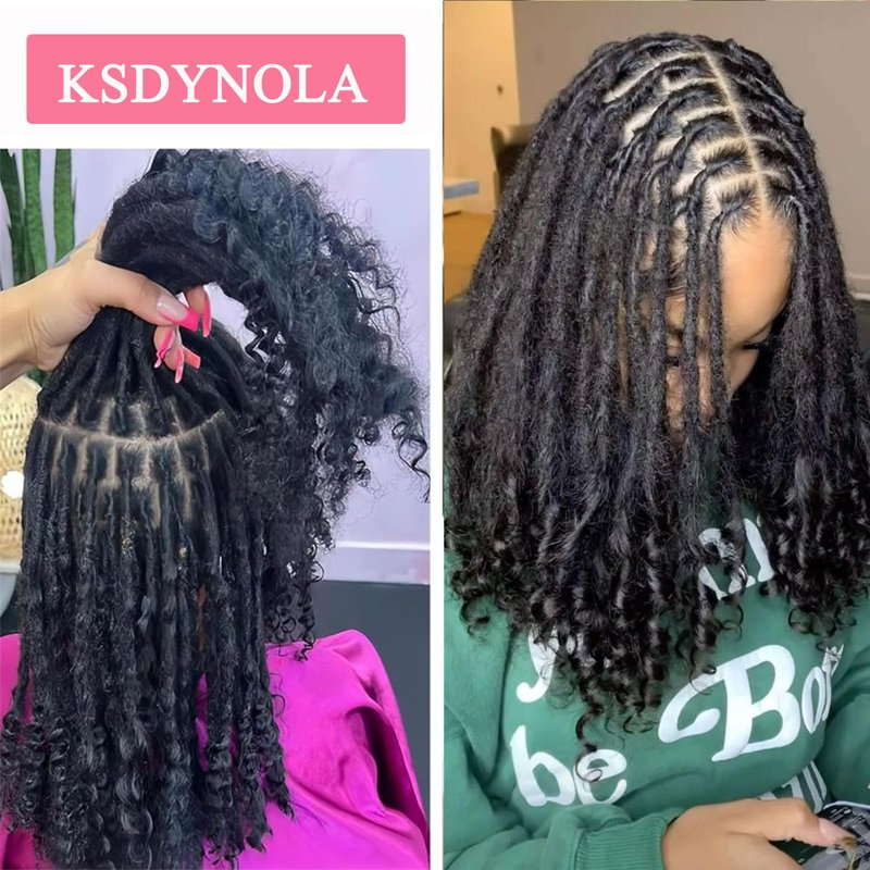 100% Real Human Hair 0.4cm Width 8 Inch Loc extensions Human Hair with Ends 30 Strands per pack Full Handmade Dreadlock Extensions Can be dyed and bleached for Men Women Kids