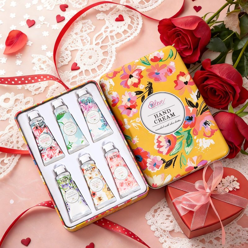 BODY & EARTH Hand Cream Gifts Set with Shea Butter, Mothers Day Gifts for Mom, Moisturizing Hand Lotion Travel Size for Dry Cracked Hands, Teacher Appreciation Gifts, Nurses Week Gifts, 6 x 1 OZ