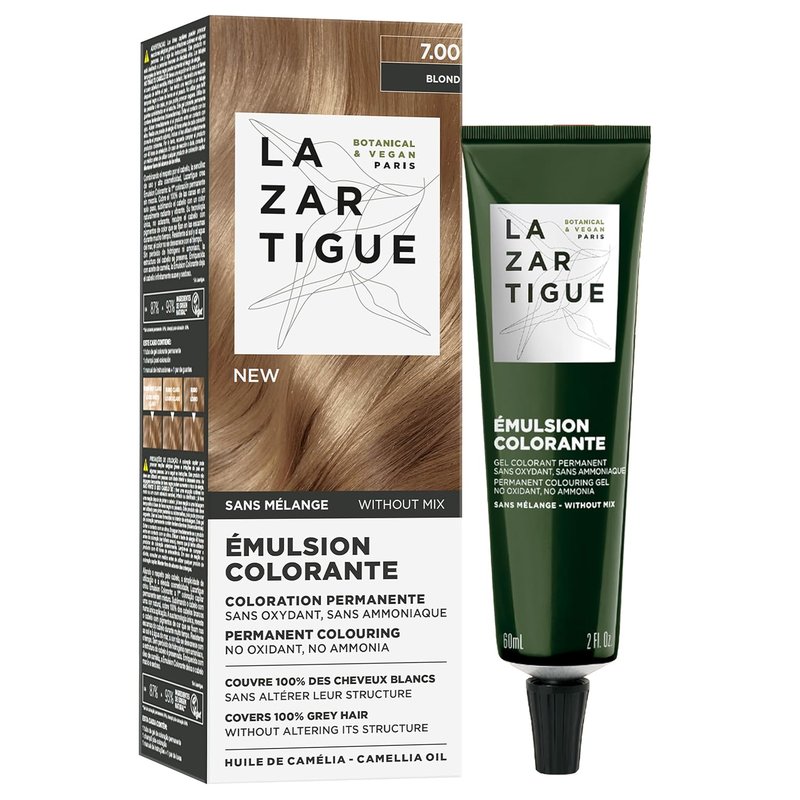 Lazartigue Ammonia-Free Permanent Hair Color | 100% Grey Coverage with Camellia Oil, 2 fl. oz - Ready-to-Use