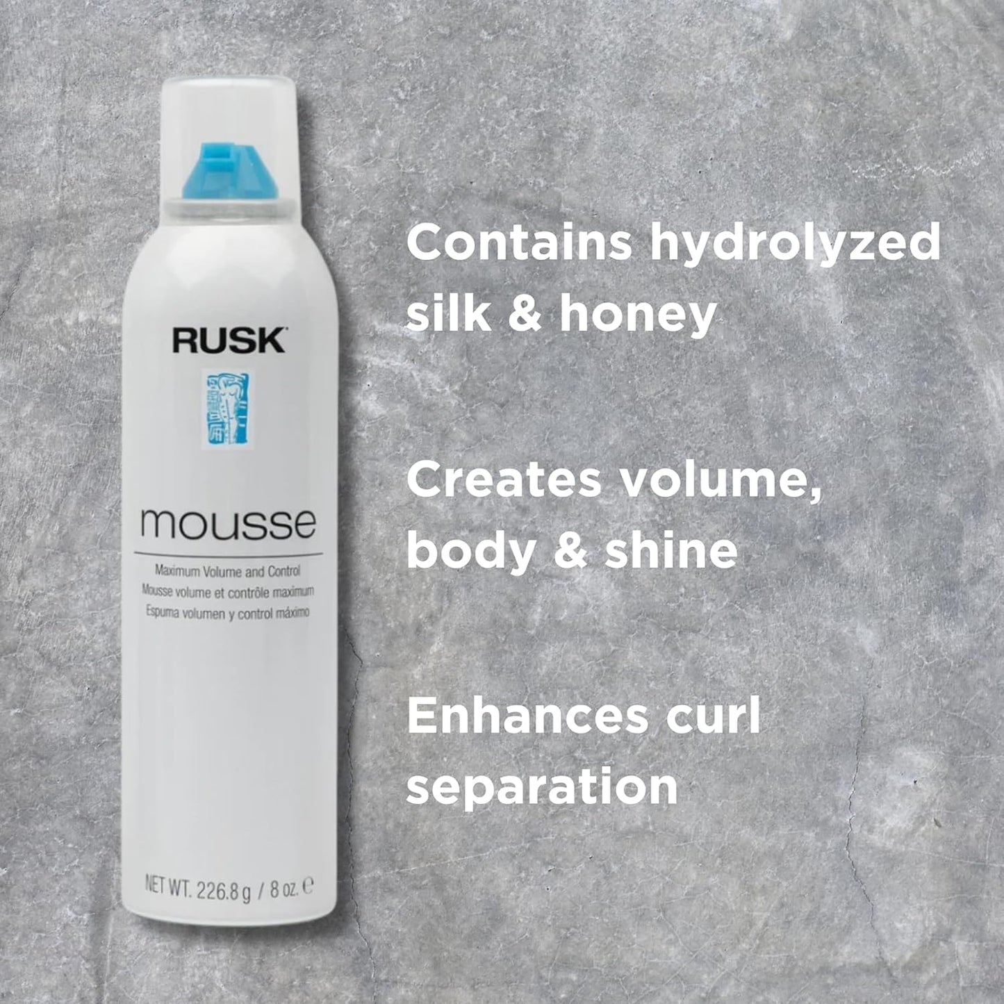 RUSK Maximum Volume Styling Mousse - Firm Hold, 8.8 oz | Designer Collection