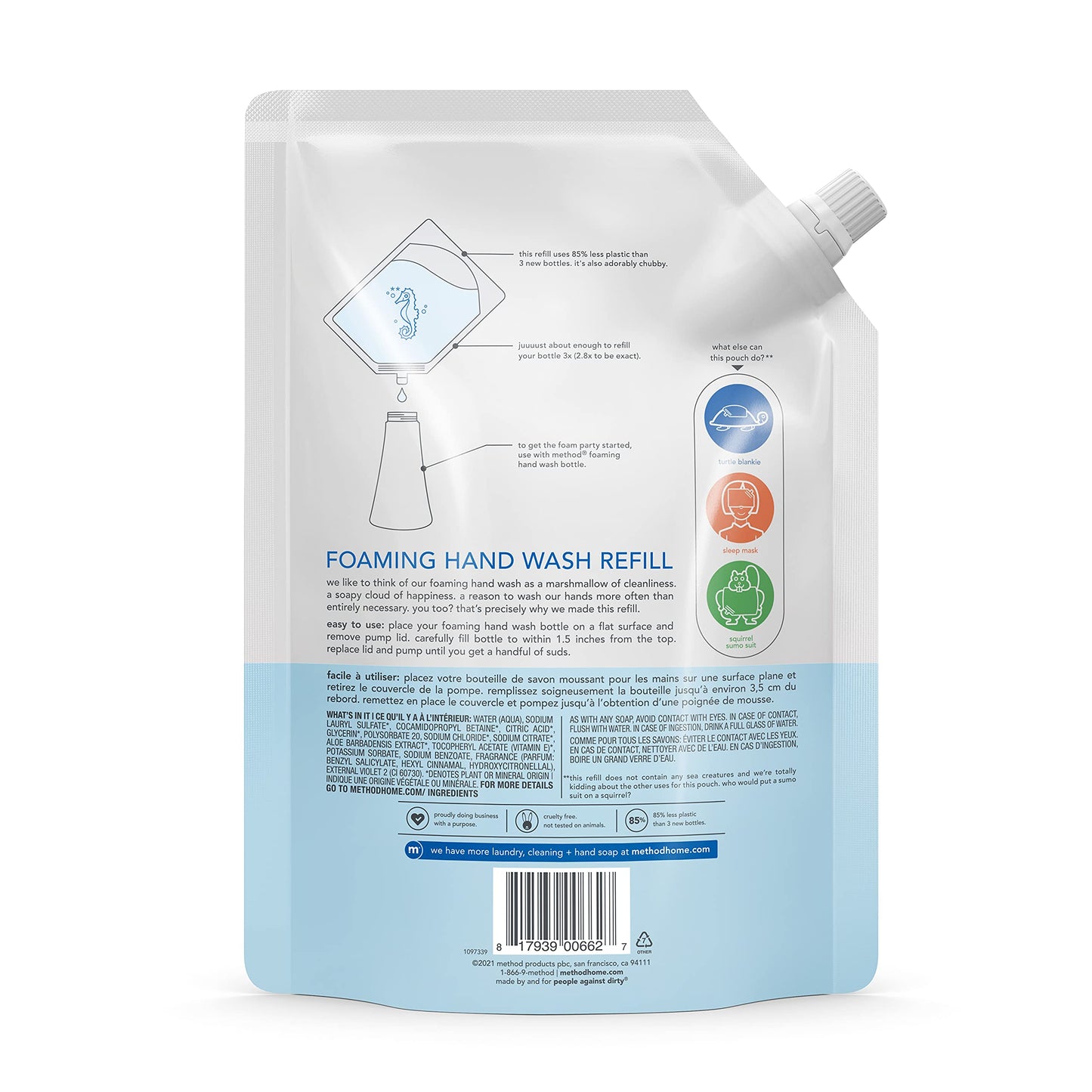 Method Foaming Hand Soap Refill, Sweet Water, 28 Fl Oz (Pack of 3)