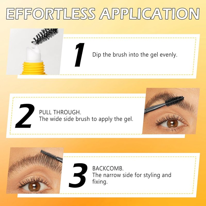 Super Hold Clear Eyebrow Gel - Waterproof Long-Lasting Brow Styling Glue | Fast-Dry Vegan Formula (2-Pack)