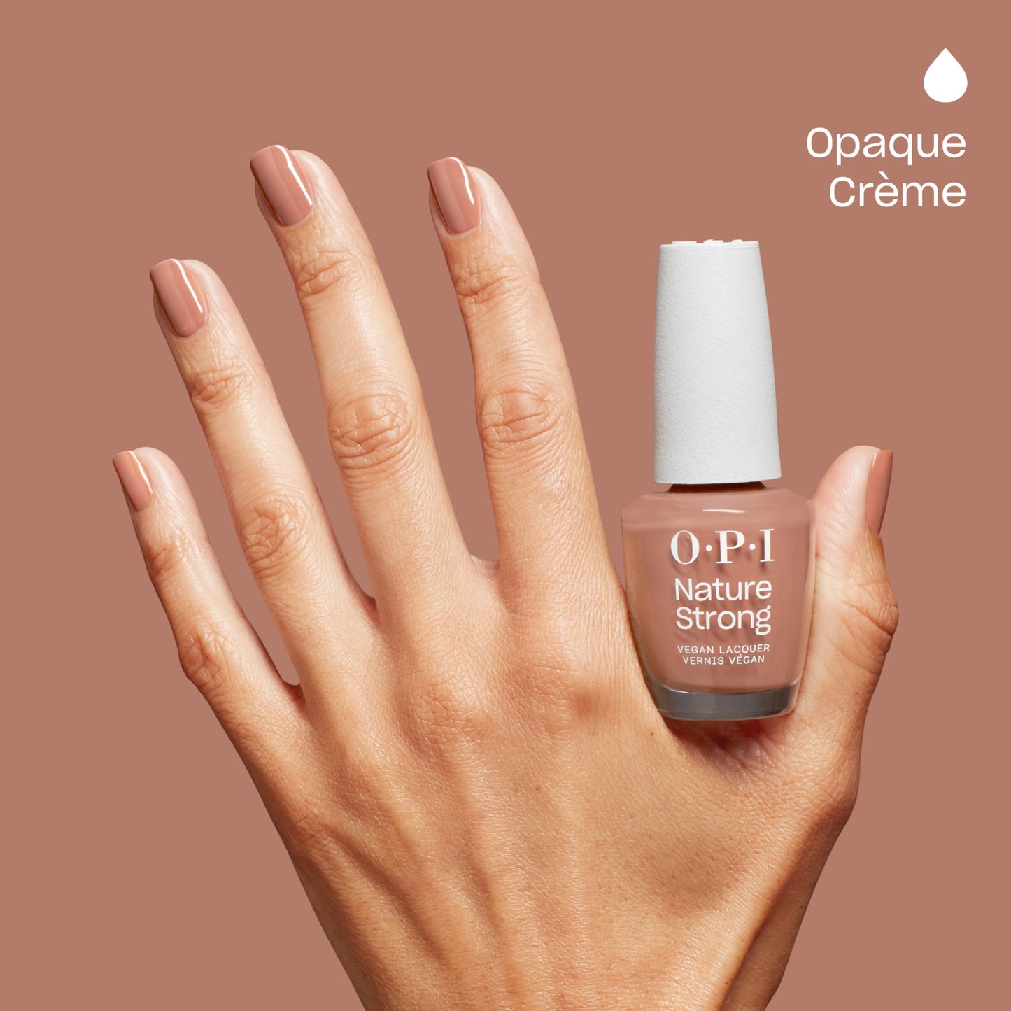 OPI Nature Strong Rooting For Hue | Opaque Warm Brown Crème Natural Origin Nail Polish LE | Plant Based, Vegan, Cruelty Free