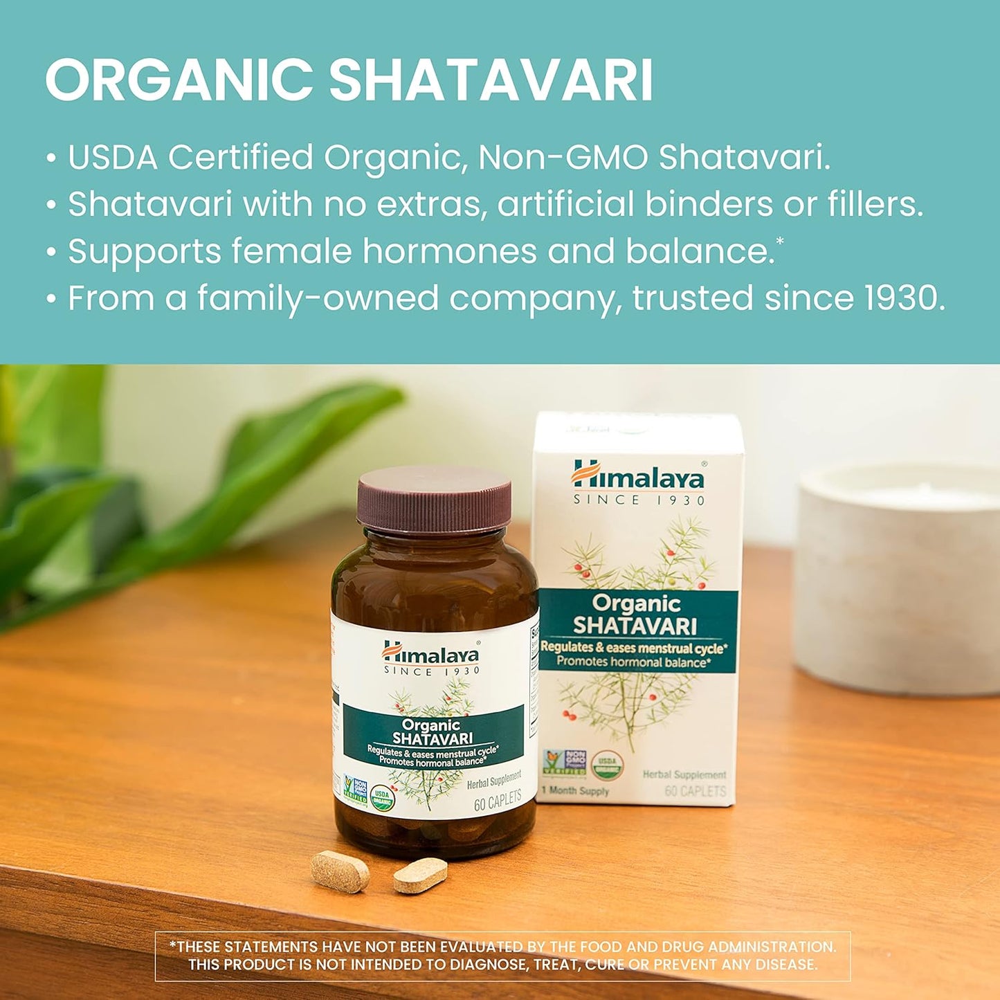 Himalaya Organic Shatavari Capsules - Hormone Balance & Menstrual Relief | Vegan, Gluten-Free, 1300 mg, 2-Pack