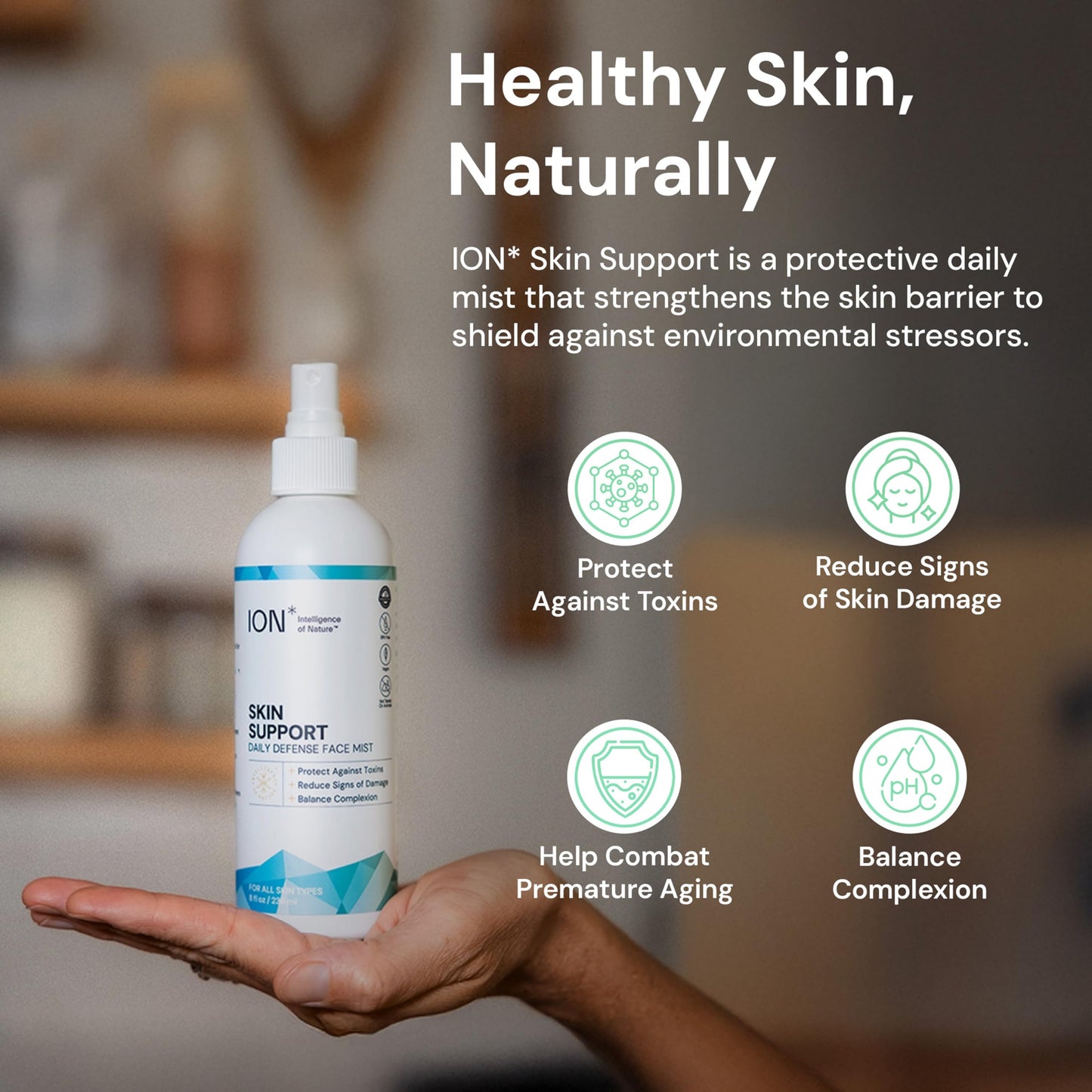 ION* Intelligence of Nature Skin Support Face Mist, 3.4 Fl Oz (Pack of 1)