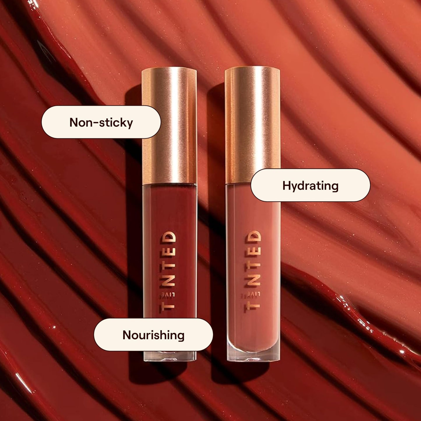 Live Tinted Huegloss High-Shine Lip Gloss - Hydrating, Non-Sticky, Moisturizing Lip Gloss with Hyaluronic Acid, Coconut Oil, and Shea Butter For a Soft Barrier & Seals in Moisture - Mauve