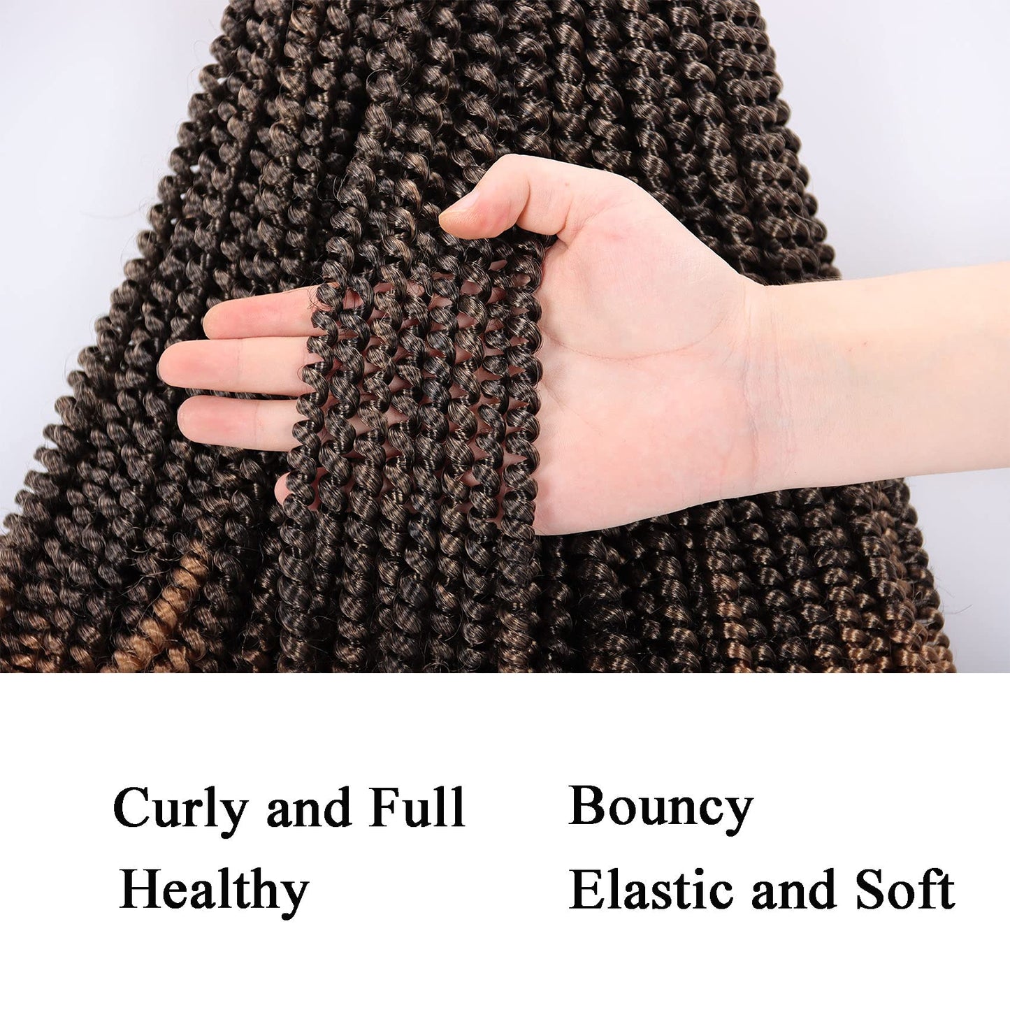 6 Packs Spring Twist Hair 14 Inch Spring Twist Crochet Hair Fluffy Spring Twist Synthetic Fiber Twist Crochet Braids Low Temperature Twist Crochet Hair for Women(T1B/27#)