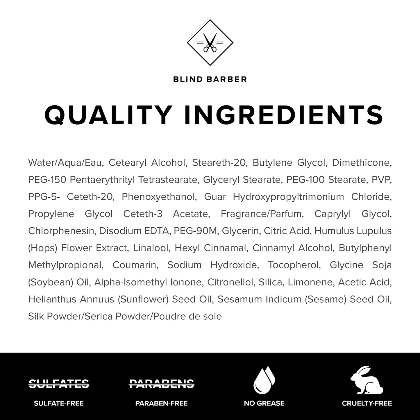 Blind Barber 30 Proof Hair Cream for Men - Styling Cream & Beard Tamer - Light Hold & Natural Shine - Paraben & Sulfate-Free, Water-Based Hair Products - Tonka Bean Scent (3.2 Fl oz)