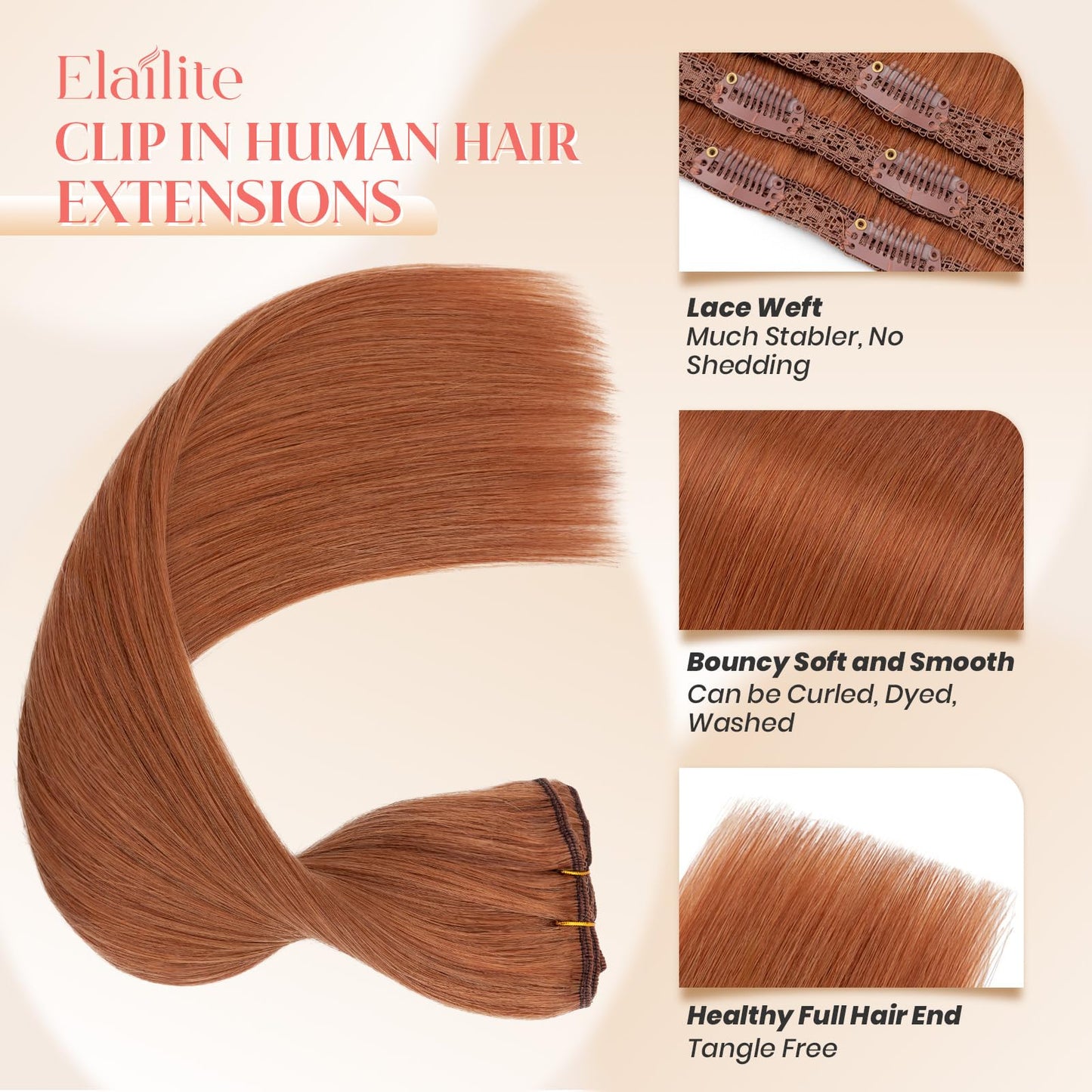 Elailite Short Clip in Hair Extensions Real Human Hair 10 Inch 56g 3PCS Lace Weft Remy Hairpieces for Women Burgundy