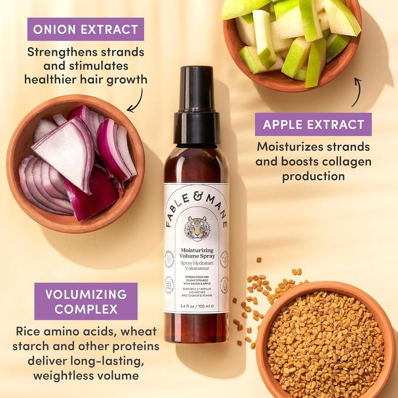 Moisturizing Volume Spray - Softens & Plumps for Thicker, Fuller Hair | Non-Sticky Heat Protection for Fine Hair
