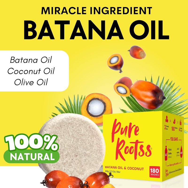 Batana Oil Shampoo & Conditioner Bar Set - Hair Growth, Thickening & Volumizing | Silicone & Sulfate Free, Hibiscus Scent