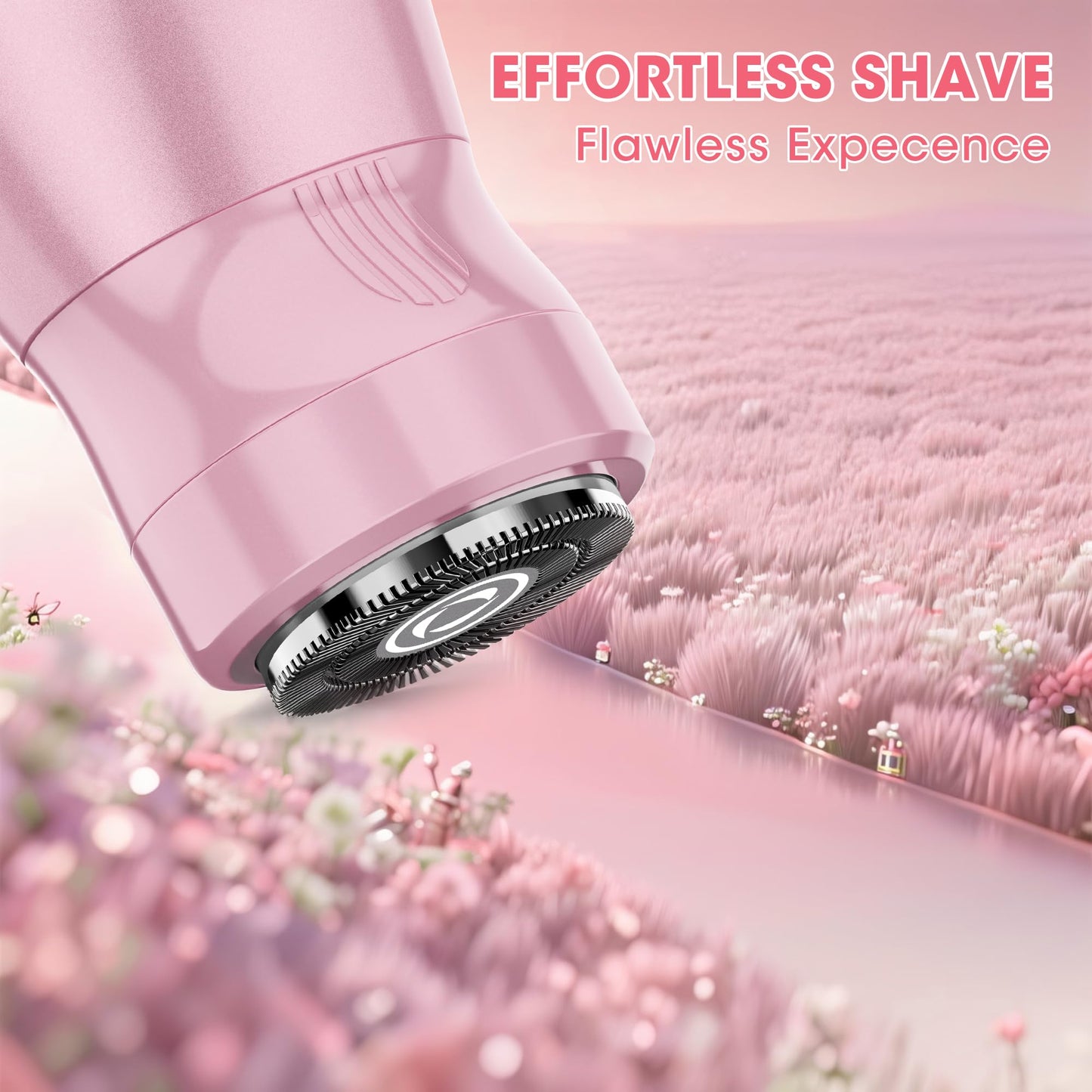 Karrte 6-in-1 Electric Razor for Women's Pubic Hair, Painless Body Shaver and Facial Epilator, Hair Removal for Face, Bikini Trimmer for Women's Private Area Green