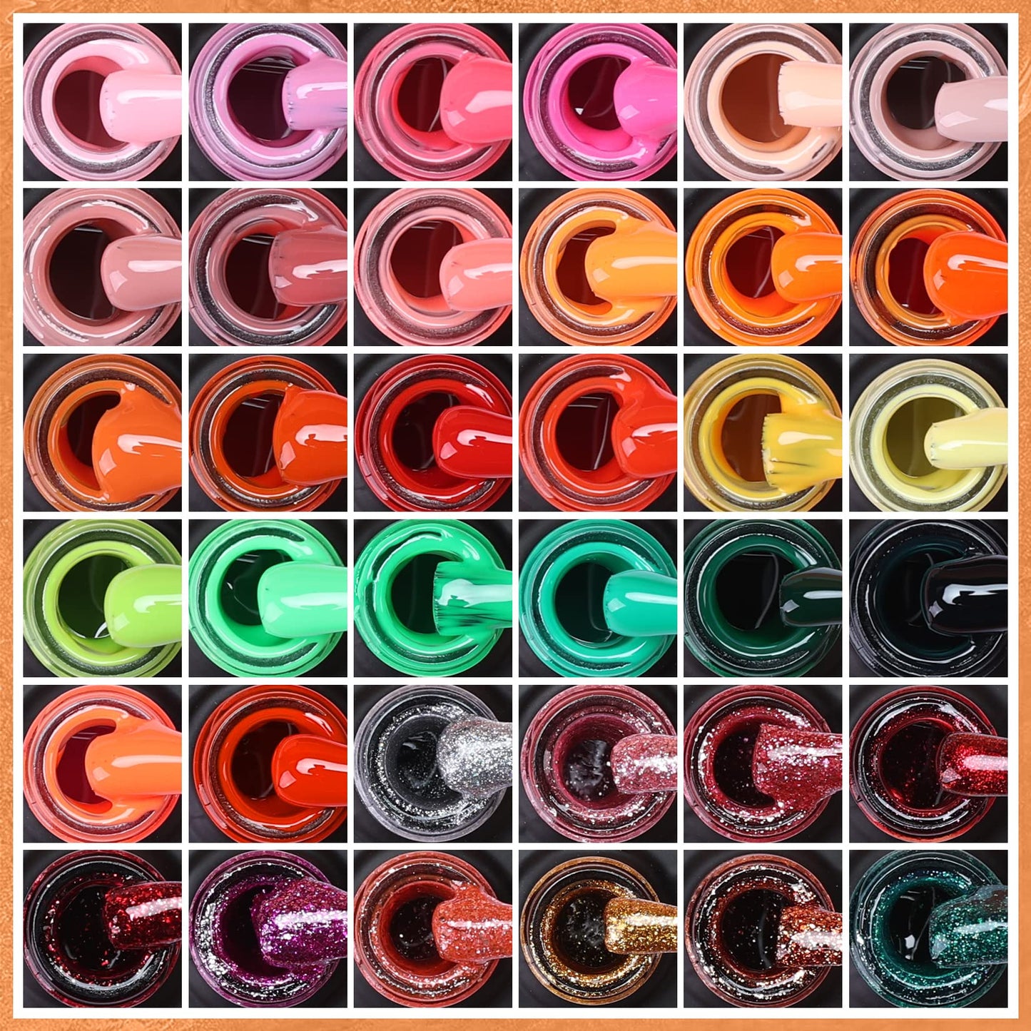 Morovan Gel Nail Polish Set - 36 Colors With UV Light, 48W Lamp, Base & Top Coats, Tools, Pure & Glitter Soak Off Kit, Large Capacity Manicure Starter Set, Gifts for Women