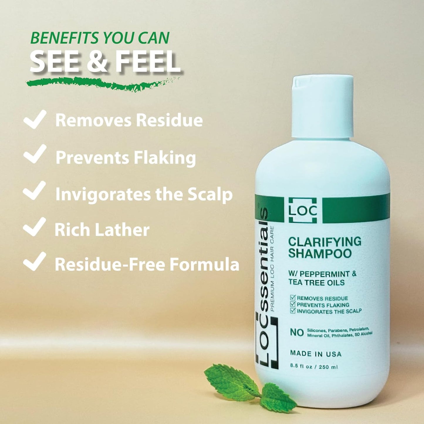 Shampoo & Conditioner Set for Locs, Braids & Dreadlocks - Peppermint & Tea Tree Oils, Nourishing Formula