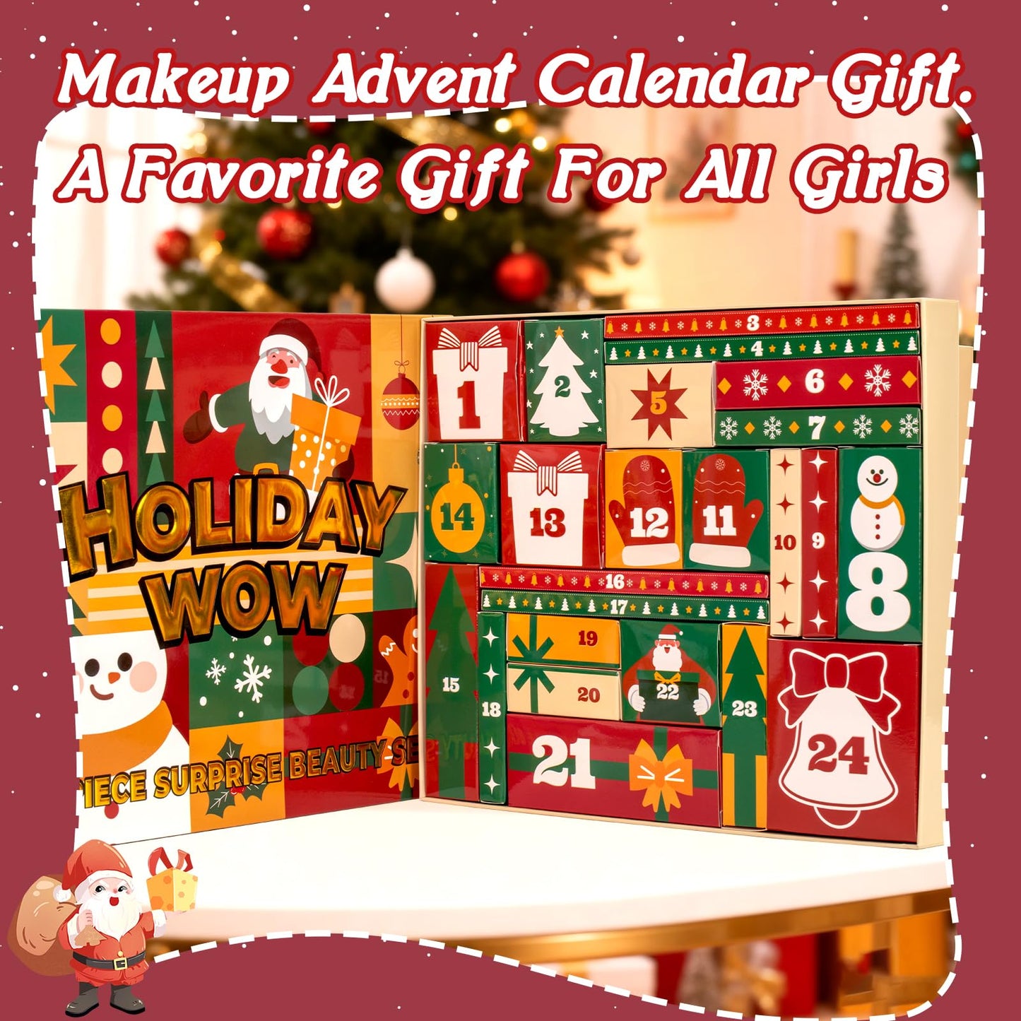 Makeup Advent Calendar 2025, Christmas Countdown Calendar Surprise Beauty Gift Set, 24 Pce Individually Boxed Makeup Gift for Teens,Girls Xmas and Women