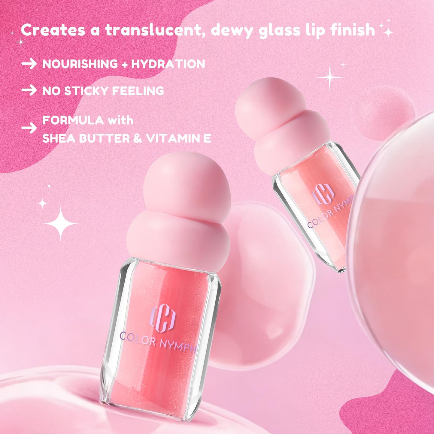 Color Nymph 3D Hyper-Gloss Lip Plumper Set – High Shine, Hydrating, Plumping, Non-Sticky, Moisturizing Lip Gloss Set - 2 PACK