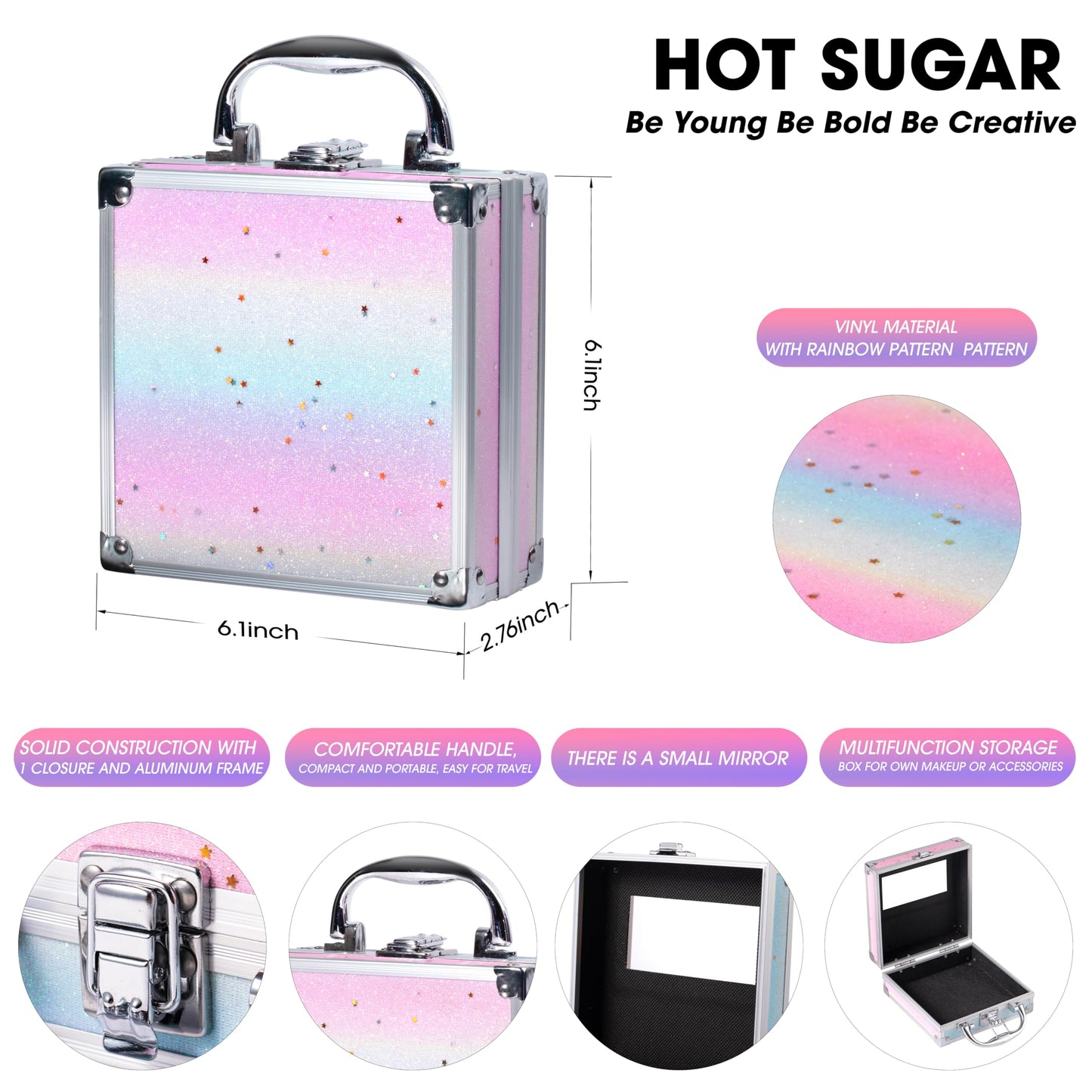 Hot Sugar Girls Makeup Kit for Teenagers 13-15 and Women Includes Eyeshadow Lip Gloss Blush Highlighter Bronzer Brush (Rainbow)