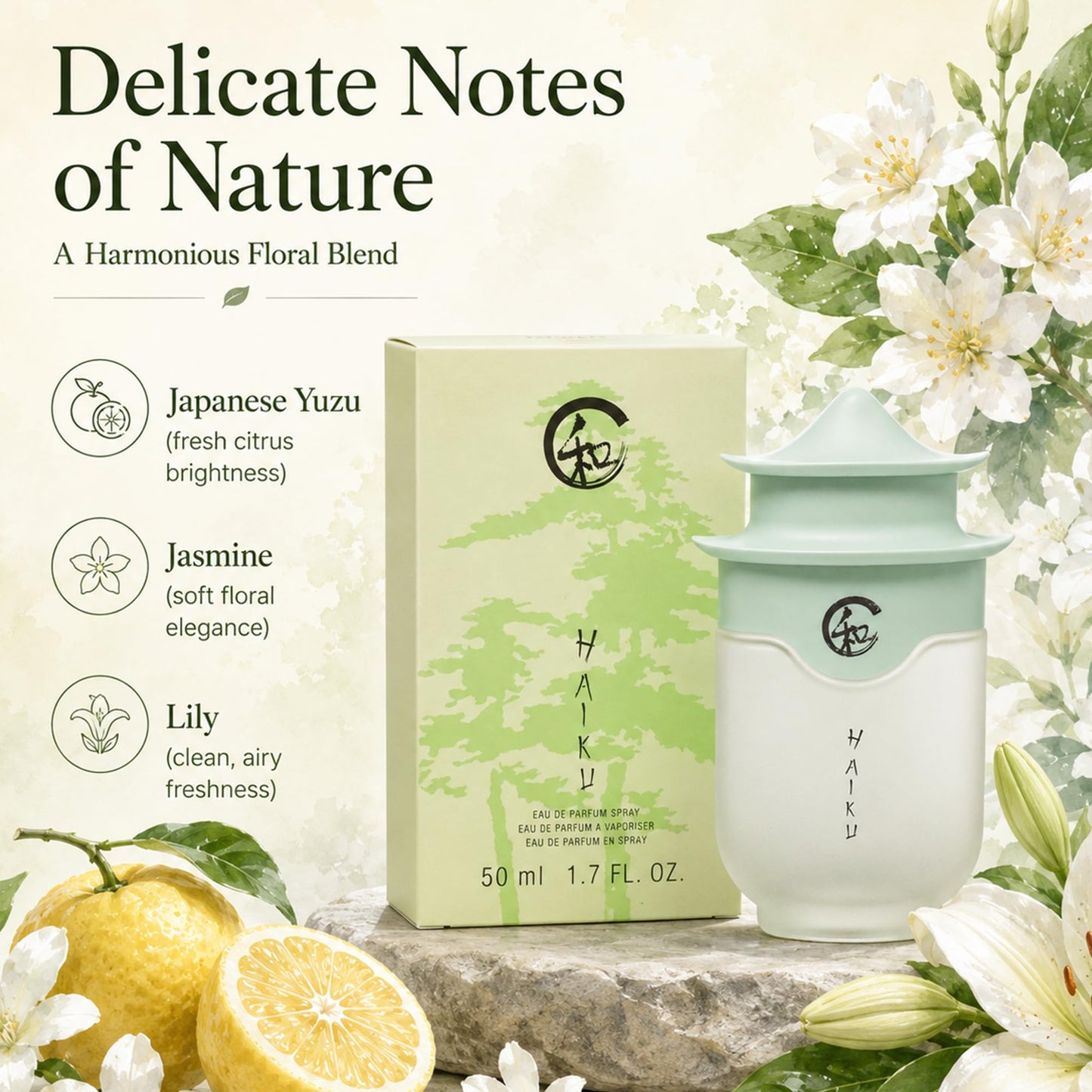 AVON Haiku Eau de Parfum for Women – Nature Inspired Women’s Fragrances – Fresh Green Floral Long Lasting Perfumes for Women with Japanese Yuzu – 1.7 fl oz Womens Signature Perfume for Daily Zen Wear