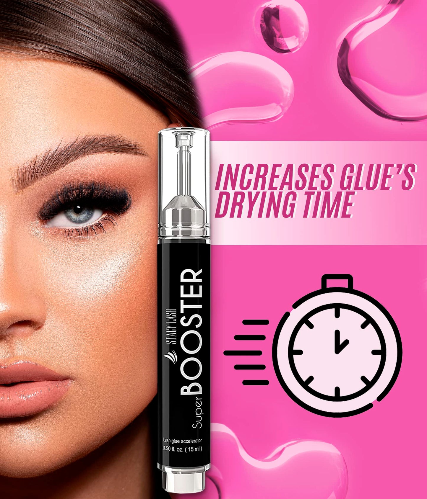 Super Booster 15ml & Extra Bonder 15ml - Stacy Lash/Adhesive Accelerator/Lash Extension Glue Activator/Sealer/Prevents Shock Polymerization/Professional Supplies for Eyelash Extensions