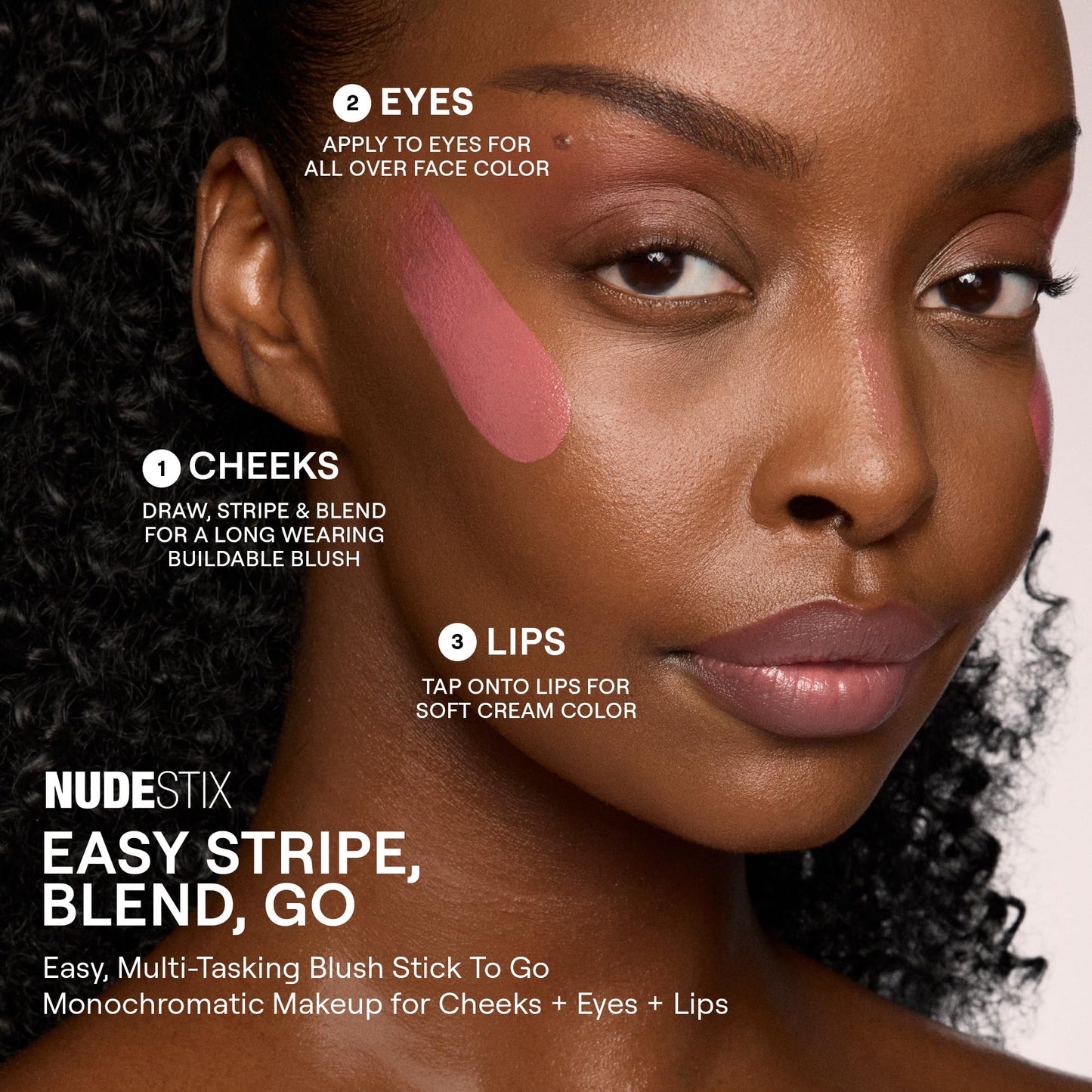 Nudestix Nudies Blush Stick – 3-in-1 Cream Blush for Cheeks, Eyes & Lips with Built-In Brush | Soft Matte Finish for a Natural Flush | Clean, Vegan & Travel-Friendly Makeup (Body Language)