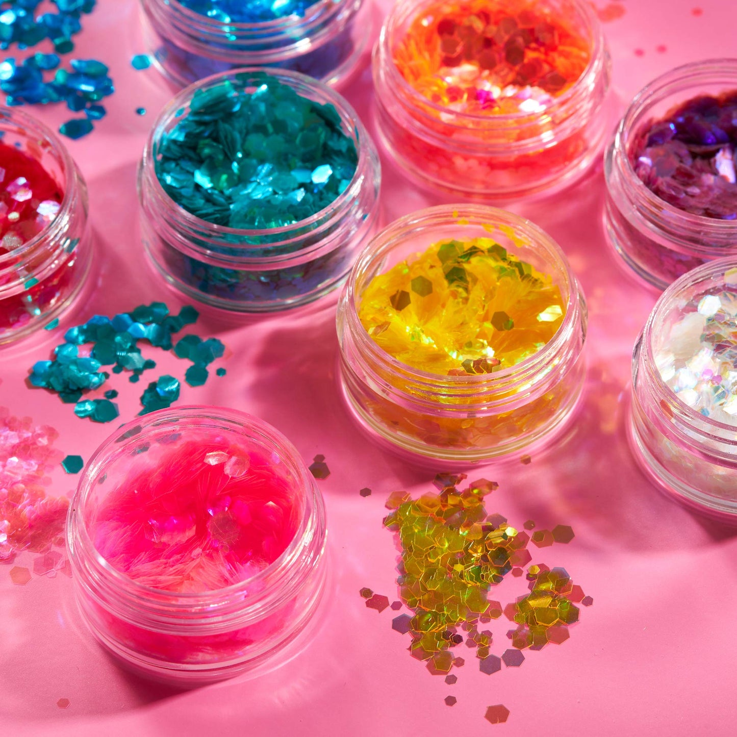 Moon Glitter Iridescent Chunky Glitter 100% Cosmetic Glitter for Face, Body, Nails, Hair and Lips - 0.10oz - Yellow