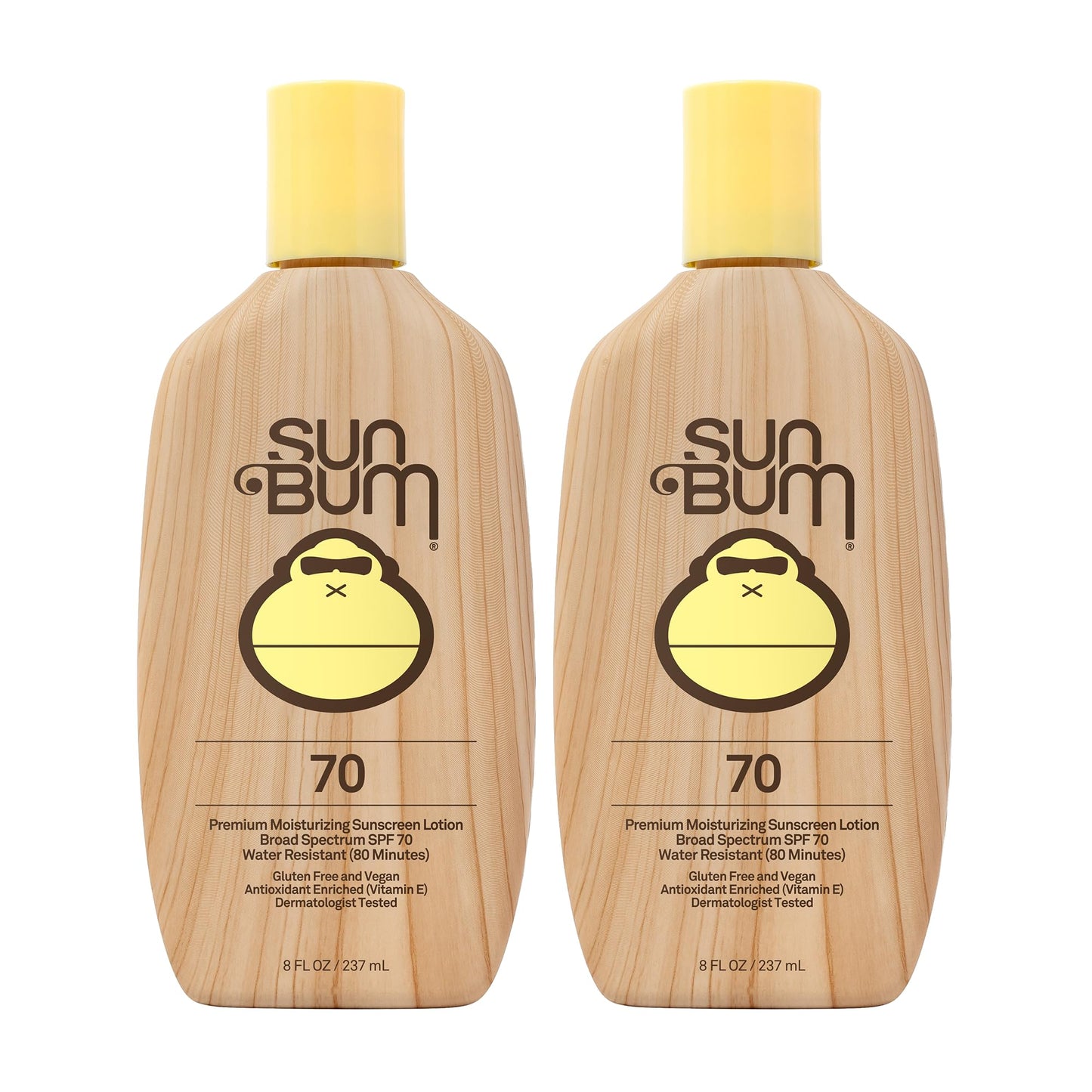 Sun Bum Original SPF 70 Sunscreen Lotion | Vegan and Hawaii 104 Act Compliant (Octinoxate & Oxybenzone Free) Broad Spectrum Moisturizing UVA/UVB Sunscreen with Vitamin E | 8 oz (Pack of 2)