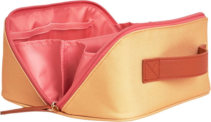 Small Organizer Case - Stylish Marigold Multi-Purpose Travel Case with Sturdy Vegan Leather Handle | Perfect for Toiletries, Makeup, Jewelry & Essentials