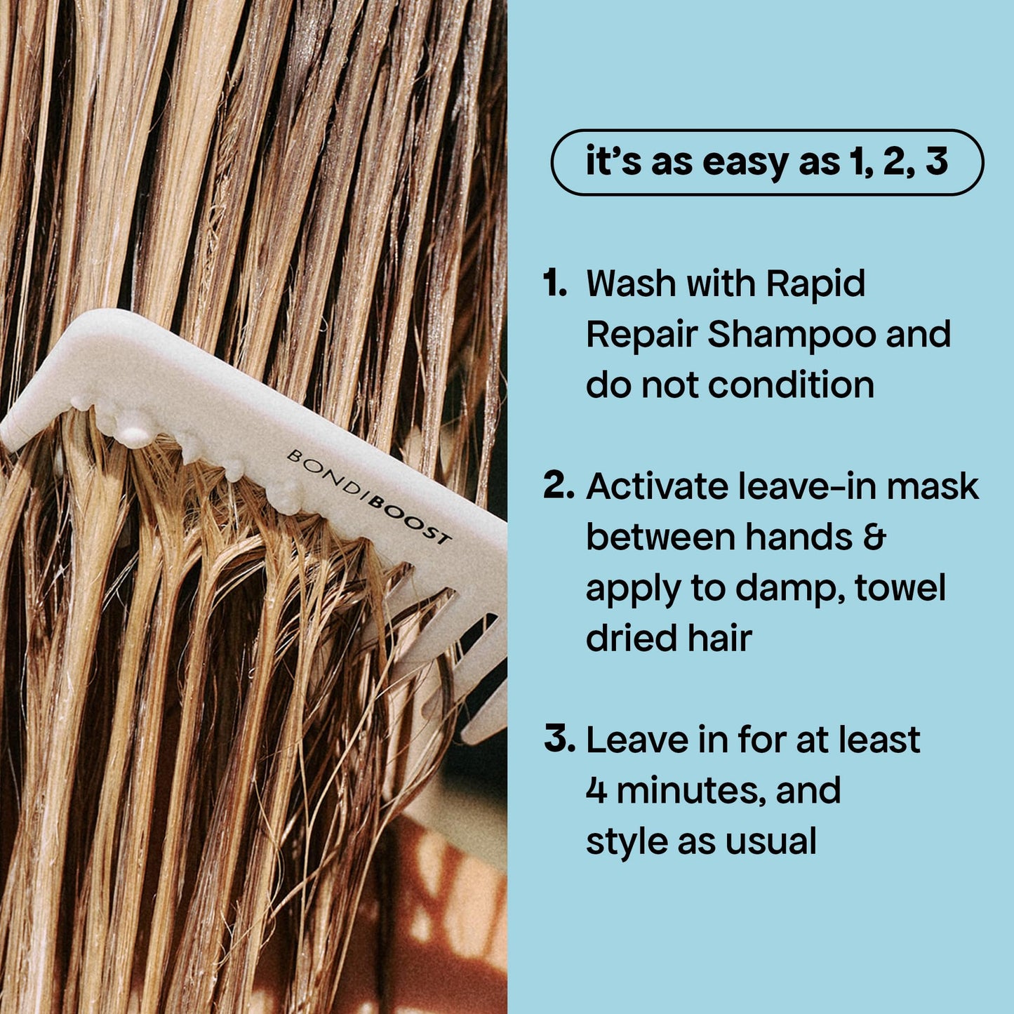 BONDIBOOST Rapid Repair Bond Builder + Leave-In Hair Treatment for Dry Damaged Hair [3.38 fl oz], Strengthens & Restores + Advanced Hair Repair Solution for Healthier & Shinier Results