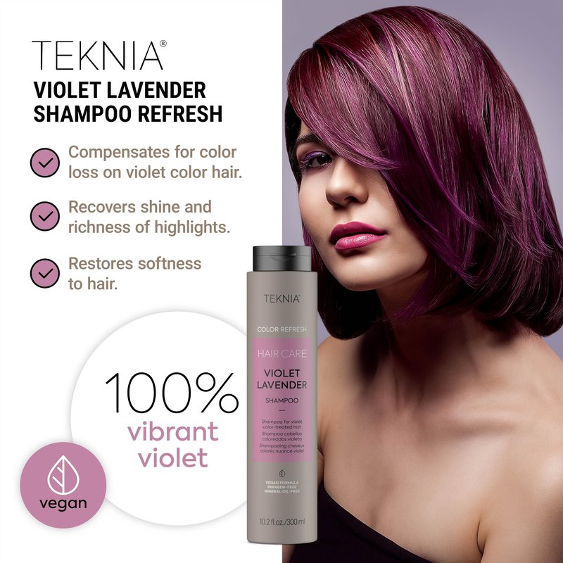 LAKMÉ Teknia Violet Lavender Color Refresh Shampoo, Color Depositing Shampoo for Purple Hair, 10.2 Fl Oz