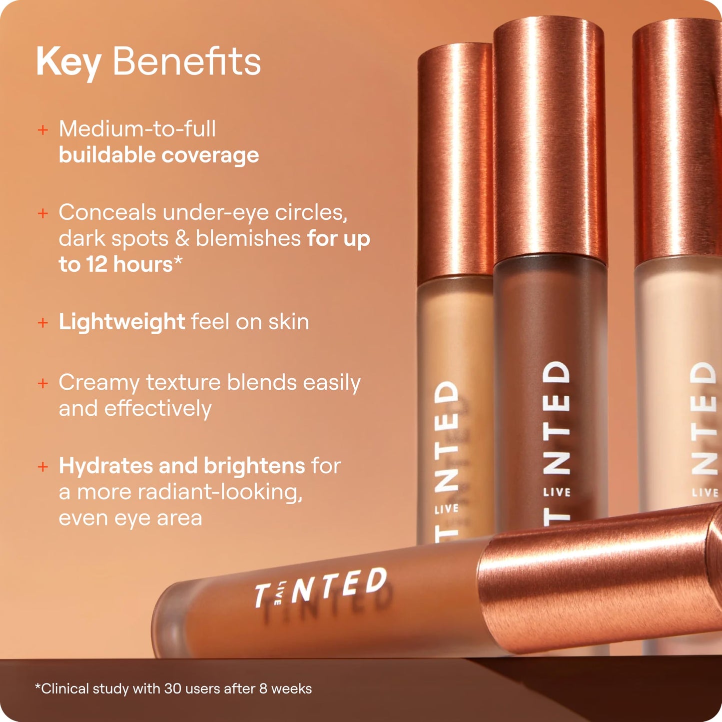 Live Tinted Hueskin Serum Concealer - Medium-to-Full Coverage Concealer with Niacinamide, & Hyaluronic Acid for Dark Circles, Fine Lines & Wrinkles, Buildable Long-Lasting Formula, 0.35 oz Shade 19