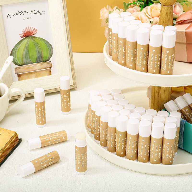 Demissle 48 Pcs Fathers Day Bulk Inspirational Lip Balm Gifts Graduation End of The Year Inspirational Gifts Thank You Lip Balm for Men Dad Husband Employee Staff Team Party Favors Women Volunteer