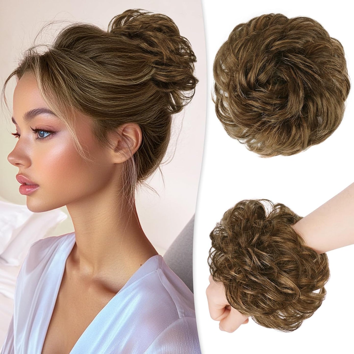 Messy Bun Hair Piece for Women - 100% Real Human Hair, 30g + 26g | Effortless Style