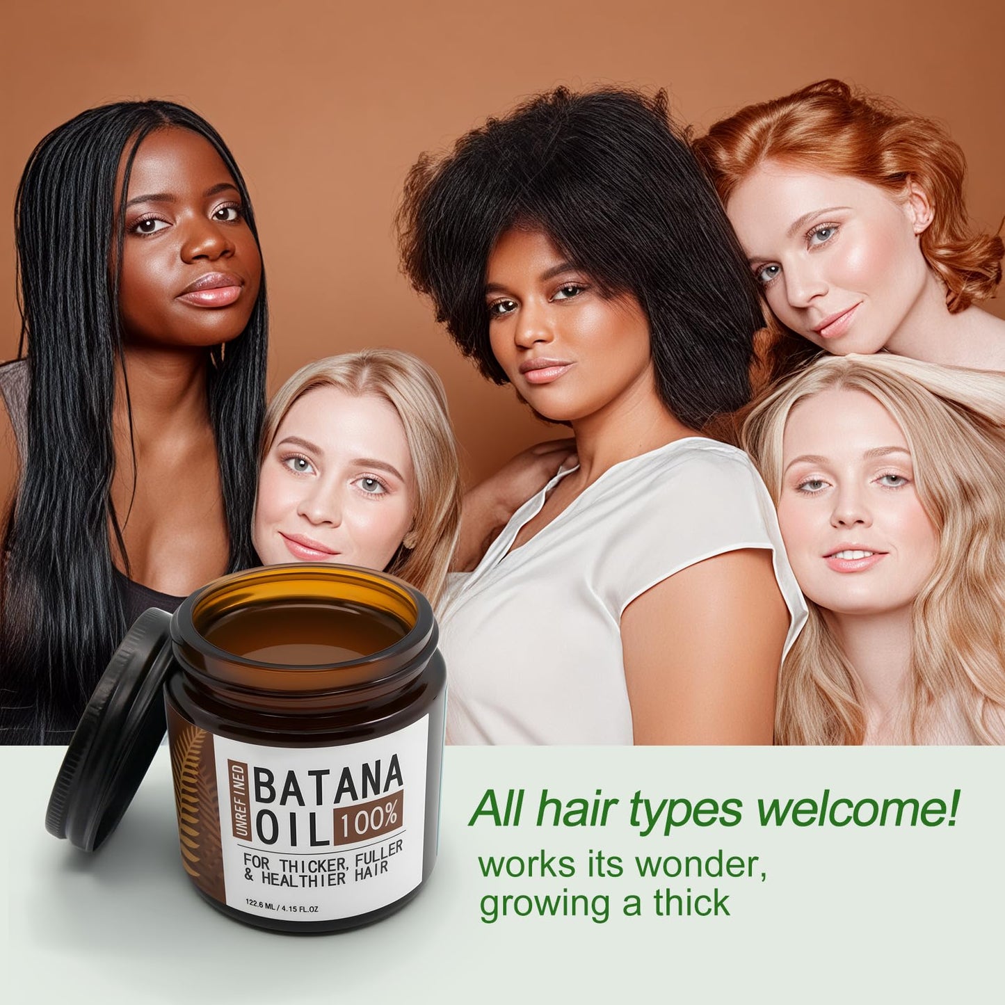 GUTAROR Batana Oil for Growth, Natural from Honduras, Mask, Miracle Loss, Repairs Damaged, Natural Hair Care for Thicker Hair (4.15 oz)