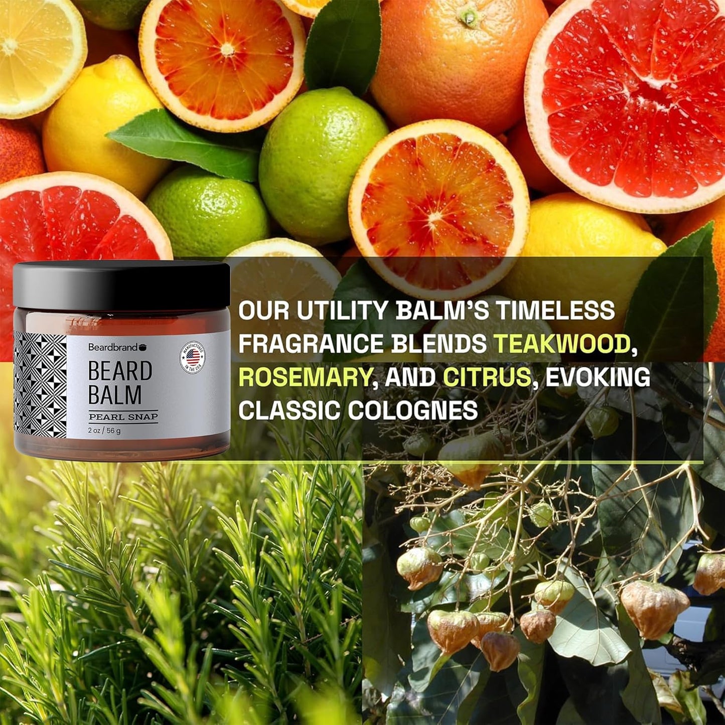 Beard Balm for Men - Travel Pack for Thicker Beards | Pearl Snap Scent, Natural Ingredients - 2 oz
