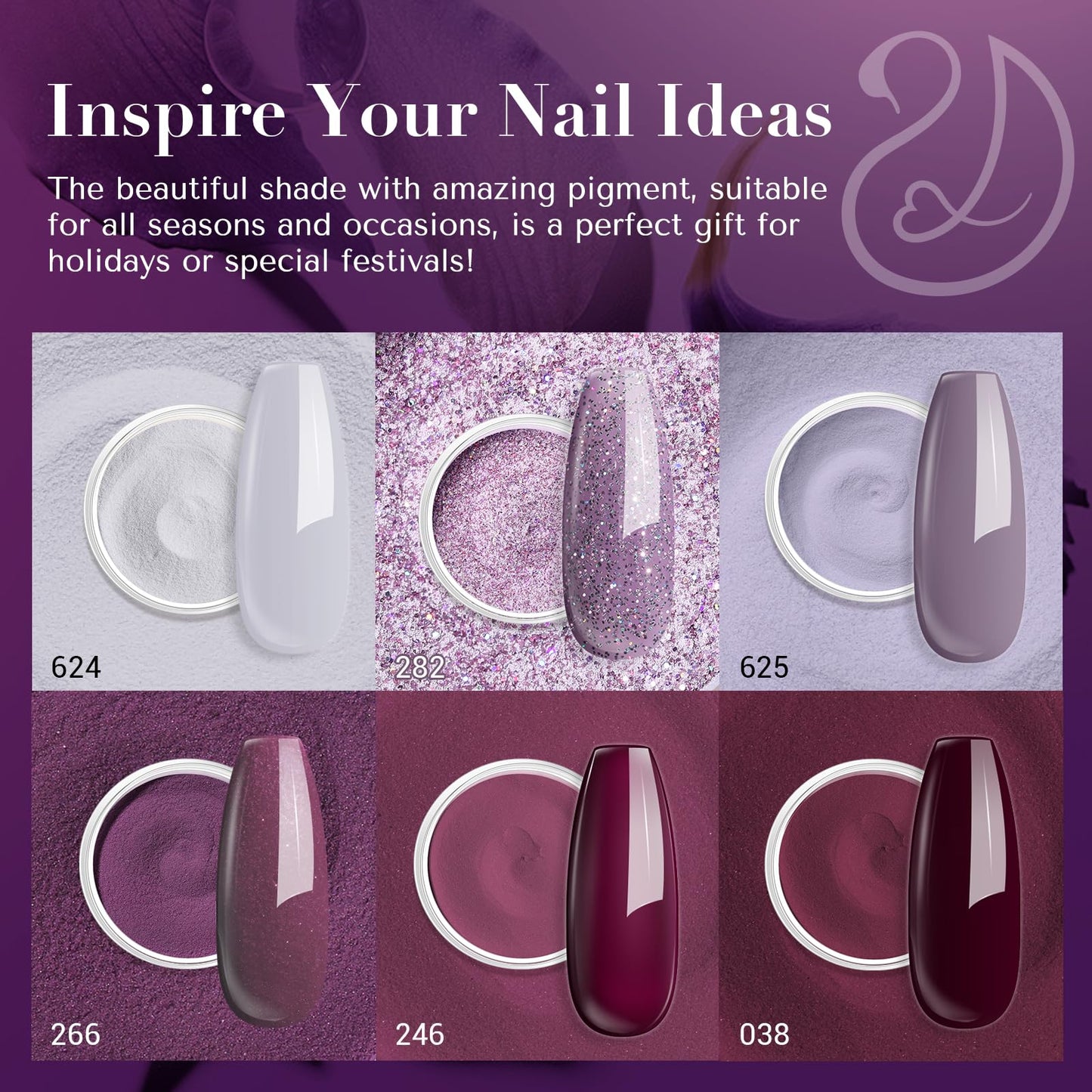 AZUREBEAUTY Dip Powder Nail Set 6 Colors