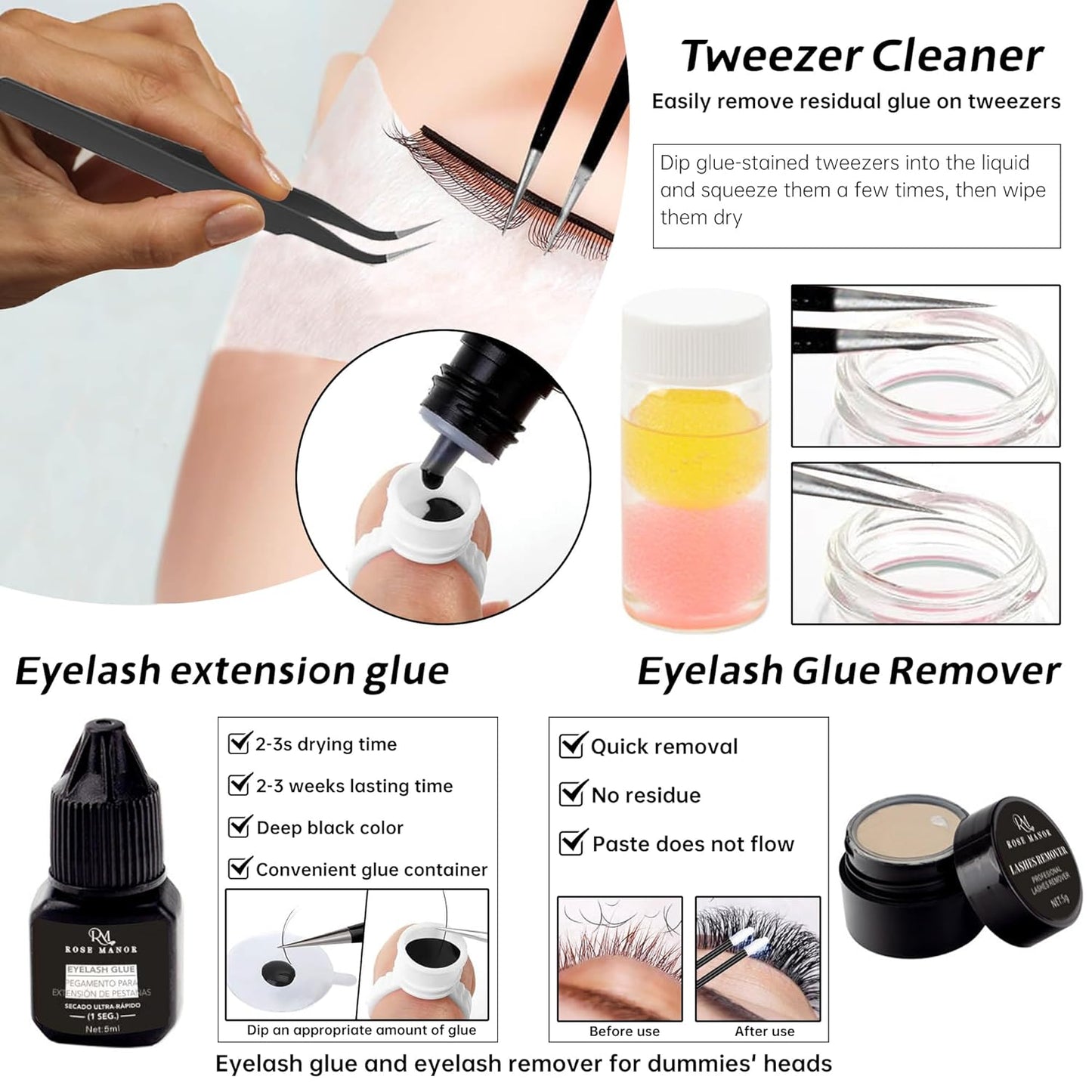 Eyelash Extension Kit for Beginners - Complete Lash Training Supplies with Mannequin Head & Glue | Perfect for Practice