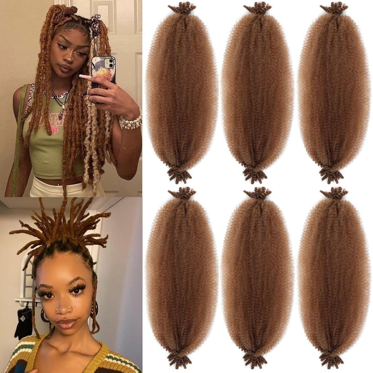 Spring Afro Twist Hair - 20 Inch Pre-Separated Marley Twist Braiding Hair | Soft Locs Crochet Extensions for Black Women (30#)