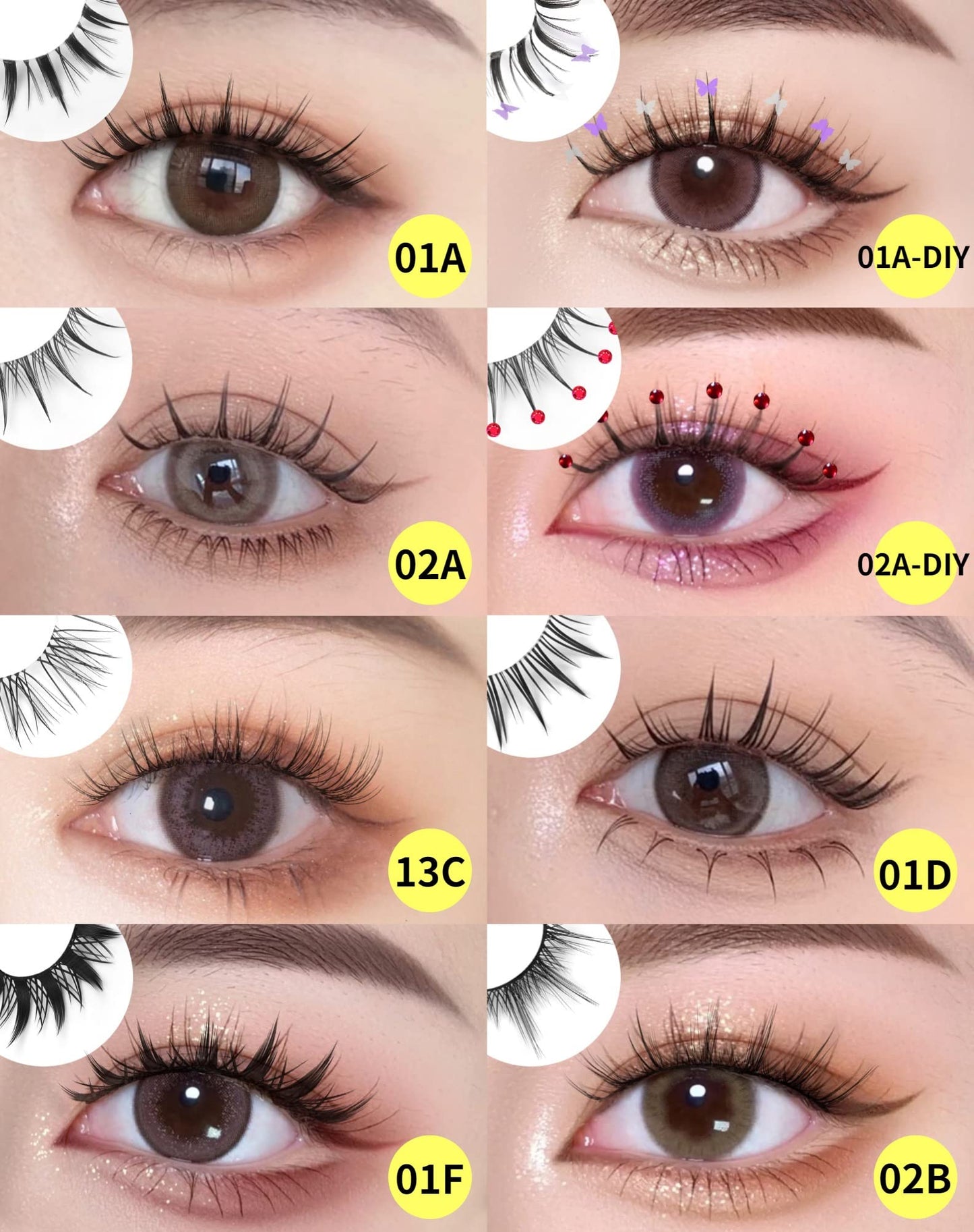 Manga Lashes Natural Look Anime False Eyelashes Individual Wispy Korean Makeup Eye Lashes Clusters 10 Pairs Asian Chinese Japanese Fake Eyelashes Pack by Geeneiya