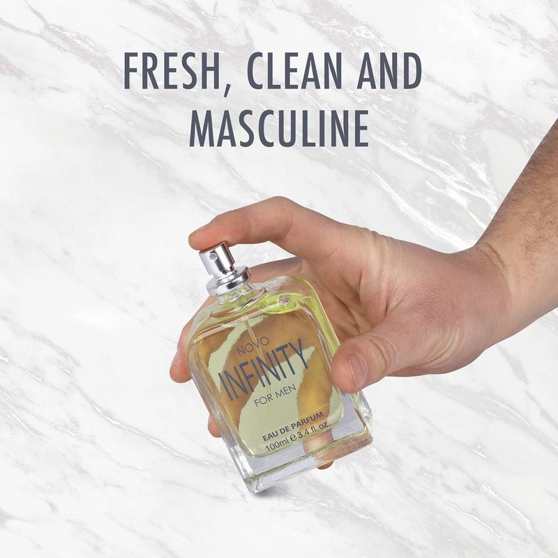 NovoGlow Infinity Eau De Parfum for Men - Refreshing Citrus & Floral Scent | 3.4 Fl Oz Perfect Gift Option
